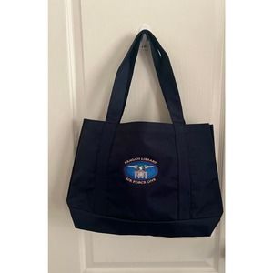 Navy Blue Reagan Library Air Force One Canvas Tote Bag